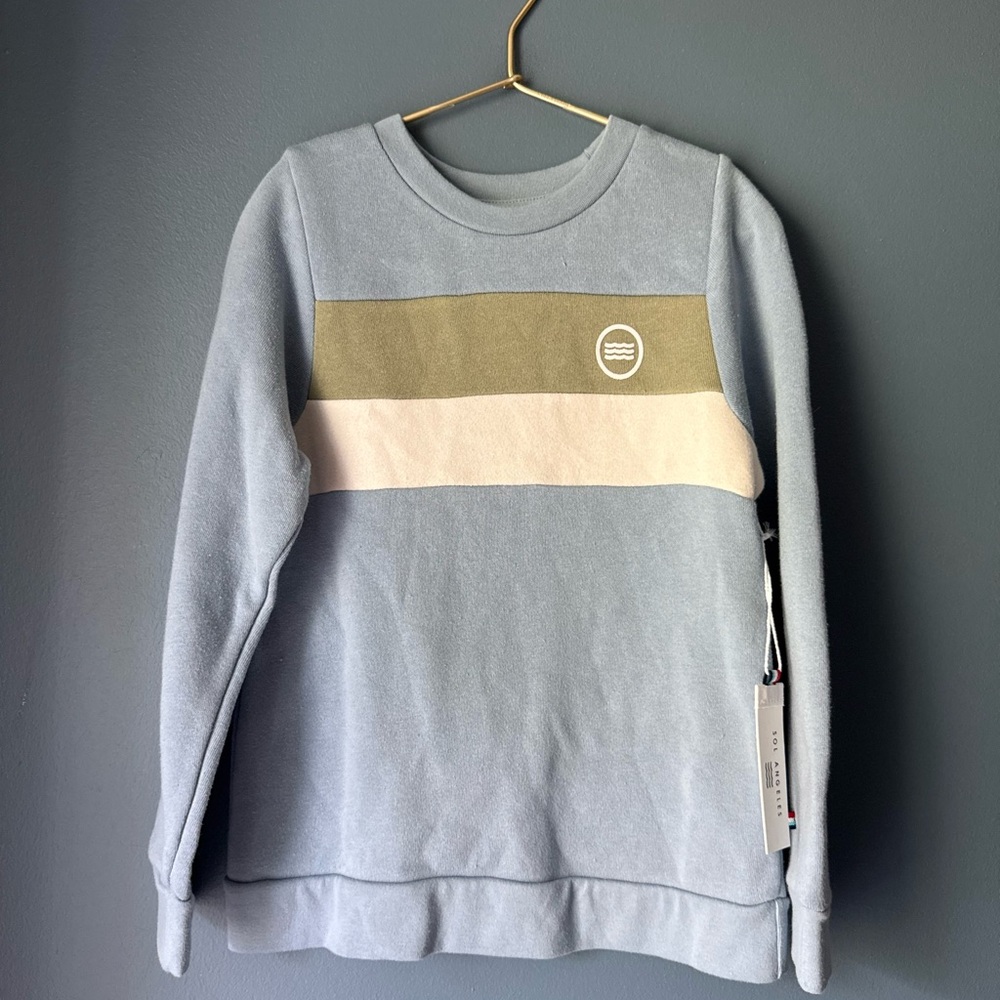 NEW Sol Angeles Blue Colorblock Sweatshirt‎